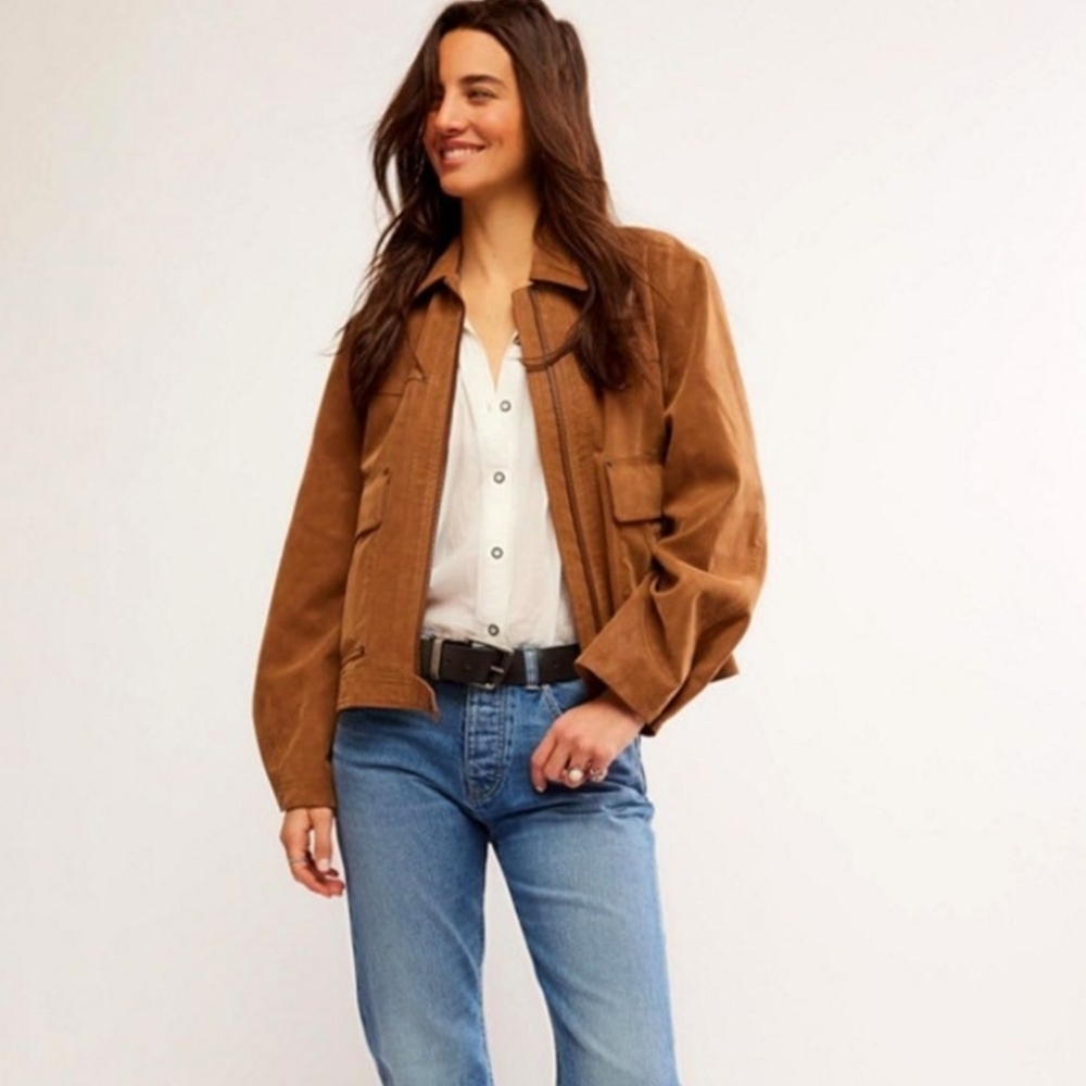 NEW Revolve Avec Les Filles Brown Corduroy Jacket Coat Size Medium